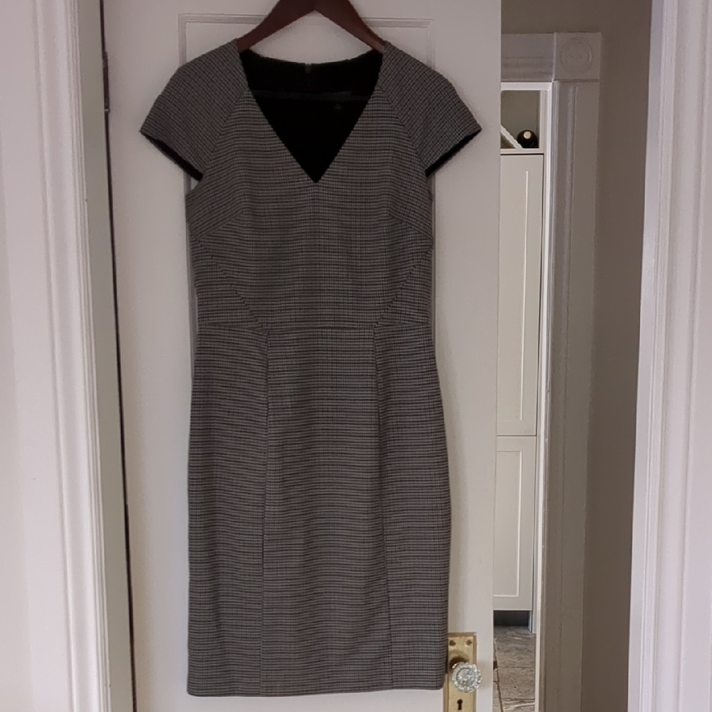 Banana Republic Black & Brown Checked Dress